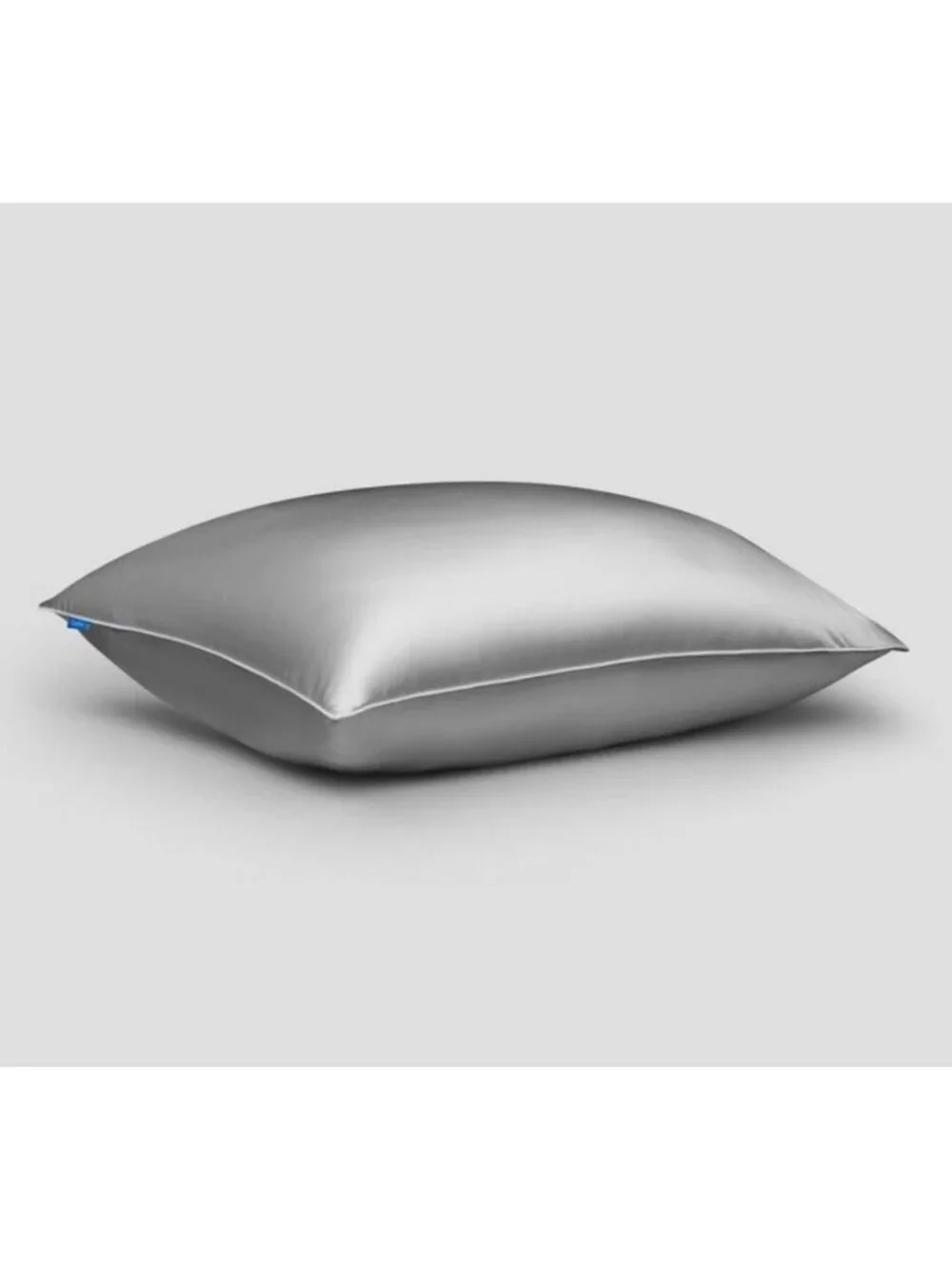 Calm Jumbo Medium Density Satin Bed Pillow Silver Hypoallergenic